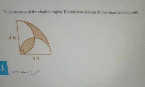 Find the area of the shaded region. Round your answer to the nearest hundredth.​