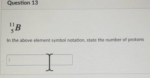 B In the above element symbol notation, state the number of protons I​