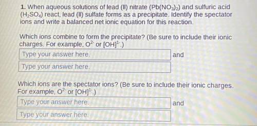 HURRY

1. When aqueous solutions of lead (II) nitrate (Pb(NO3)