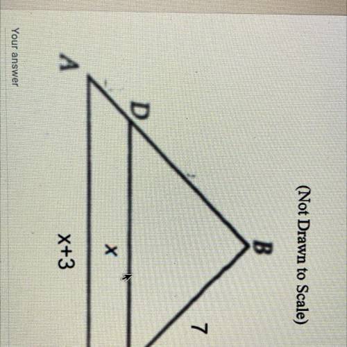 In triangle ABC, segment DE is parallel to segment AC and thus, triangle BED is similar to triangle