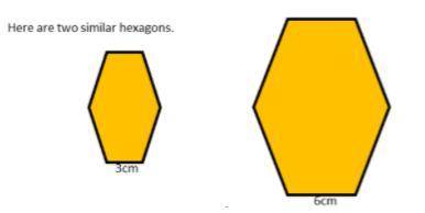 Can you answer this question correctly?

The area of the smaller hexagon is 38cm^{2}[/tex]
What is