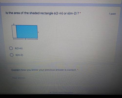 Which one is the area of the shaded rectangle and also explain it ​