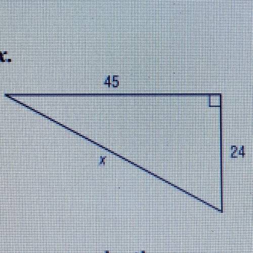 Use a Pythagorean Triple to find x.