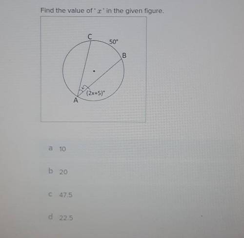 Find the value of 'x' in the given figure. thank you for your help​