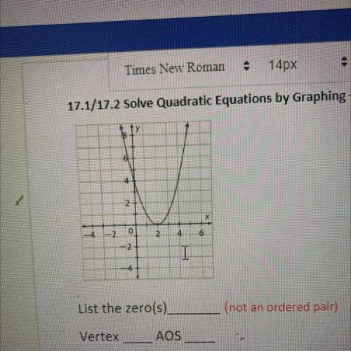 What is the zeros, vertex and AOS