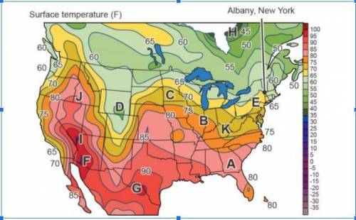 Why are the average temperatures in the middle of the United States warmer than the coasts?