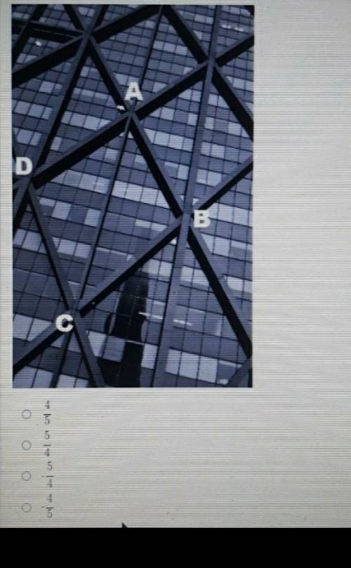 a metal scaffolding is inserted on a building to create a rhombus ABCD. if diagonal to AC has a slo