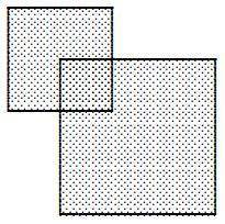 The figure below shows two overlapping squares. The sides of the smaller square are 4 cm long and t