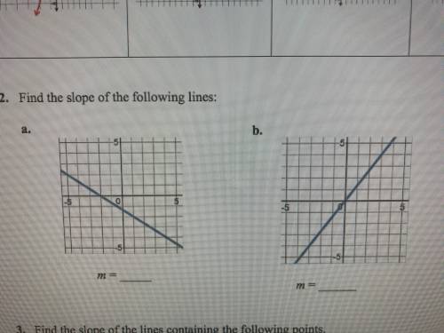 PLEASE HELP!! Find the slope of the following lines.