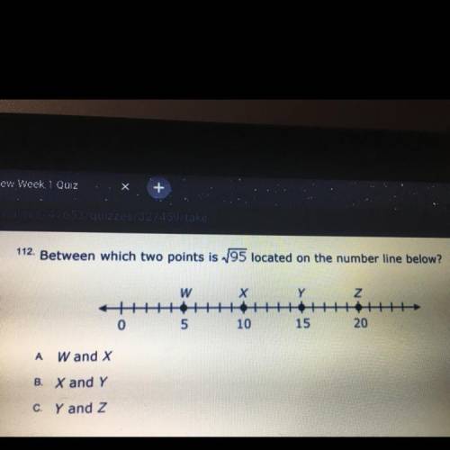 Between which two points is 95 located on the number line below?