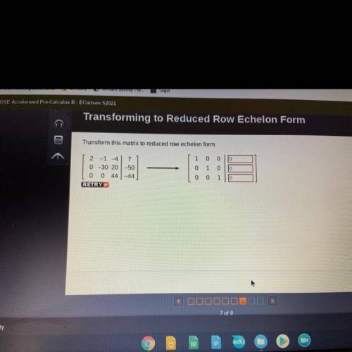 Transform this matrix to reduced row echelon form: