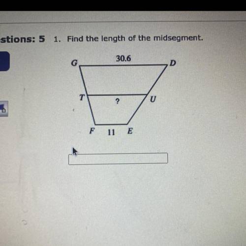 1. Find the length of the midsegment. Would appreciate help thanks