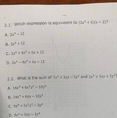 Which expression is equivalent to (2x ^2 +6)(x-2)