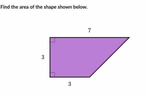 Find the area of the shape below. 
PLEASE HELP!