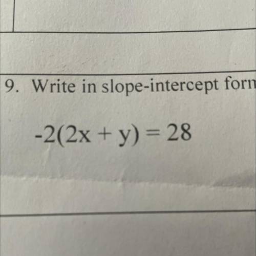 Write in slope-intercept form.