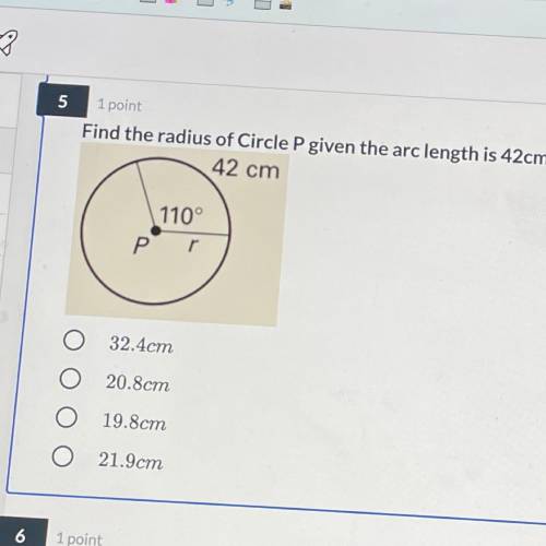 Find the radius of circle p