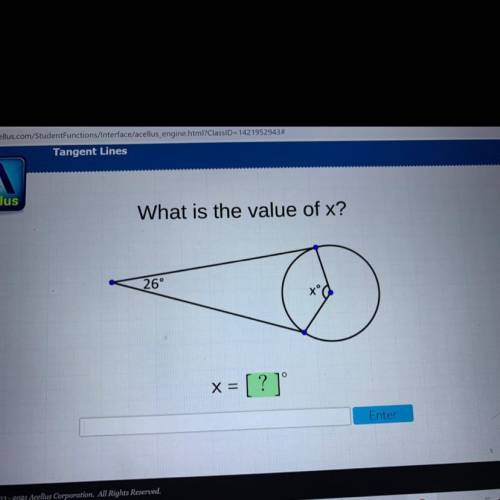 What is the value of x?
26°
x°C
X=
<
= [ ? ]