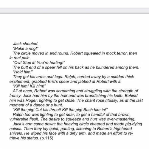 What do you think this passage is showing about the boys? Lord of the flies chapter 7