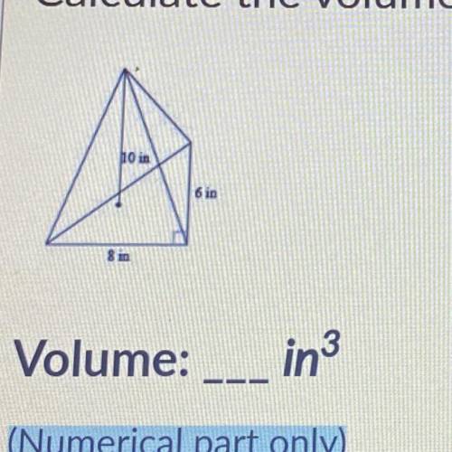 Calculate the volume of the pyramid? I need help quickly