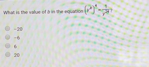 What is the value of b in the equation (7) * - „ 124? -20 –6 6 20​