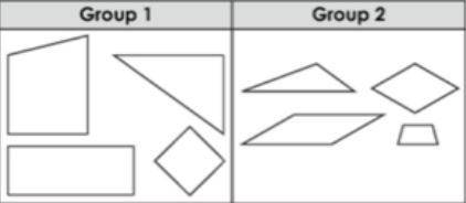 Which property was used to sort the shapes?