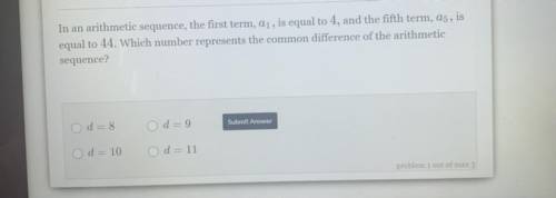 In an arithmetic sequence, the first term, Q1, is equal to 4, and the fifth term, as, is equal to 4