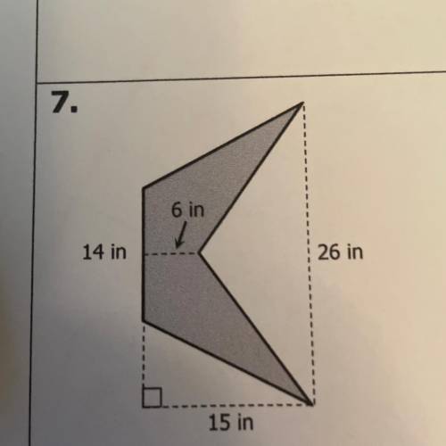 7. Find the area of the shaded region. Round to the nearest hundredth where necessary