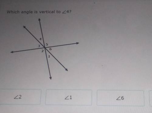 Which angle is vertical to 4​