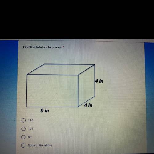 Find the total surface area: