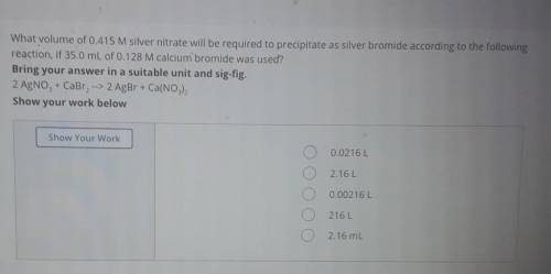 What volume of 0.415 M silver nitrate will be required to precipitate as silver bromide according t