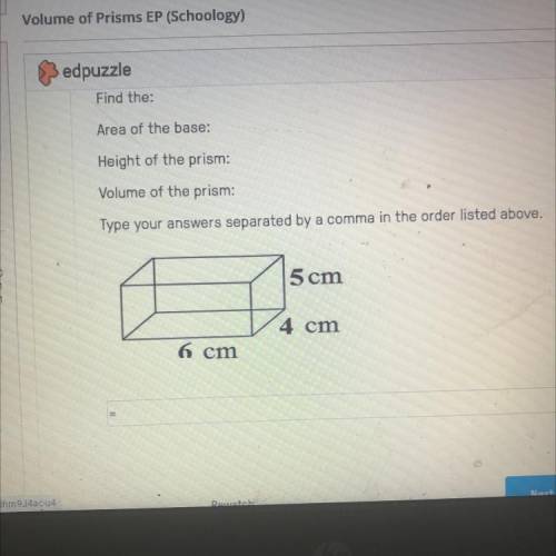 What is the volume of the prism