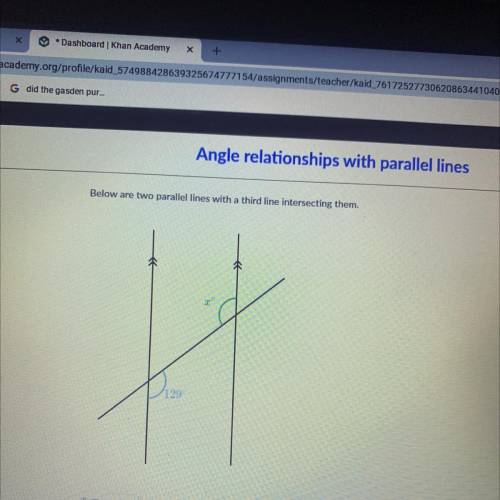 Below are two parallel lines with a third line intersecting them￼