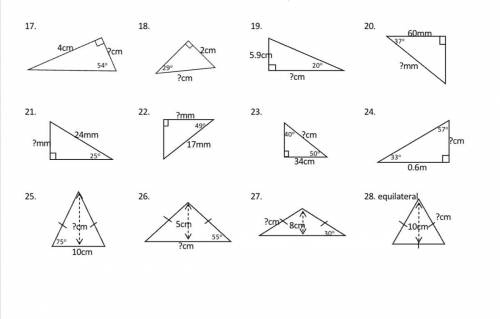 I have this trigonometry worksheet, I just need help with questions from 18 to 28. thanks :)