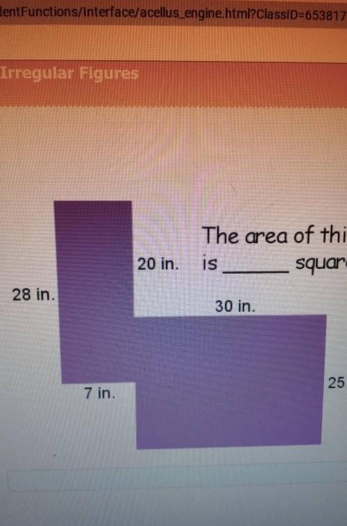 The area of this figure is ? square inches​