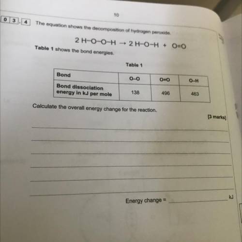 Calculate the overall energy change for the reaction