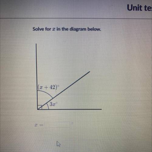 Solve for x in the diagram below (x+42)