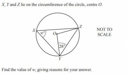 Choices;

a) 58° because OYZ is an isosceles triangle and the angle at center is twice angled at t