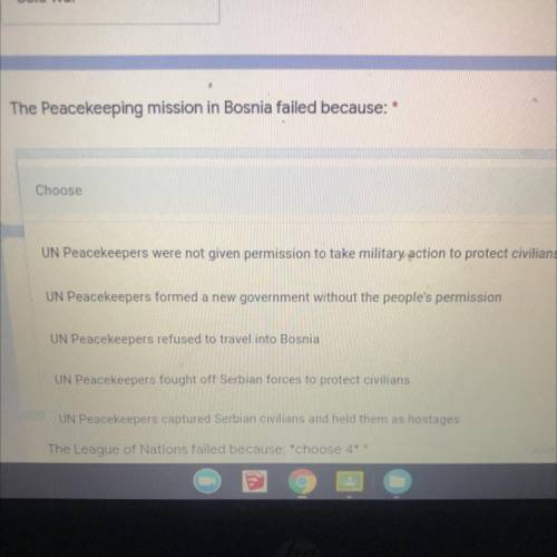 The peacekeeping failed because help me out ?