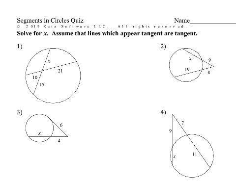 IF YOUR GOOD AT MATH HELP ME PLS . Solve for x assume that lines, which appear tangent are tangent.