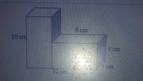 Find the volume of the figure. A) 288 cm^3 B) 480 cm^3 C) 544 cm^3 D) 640 cm^3​