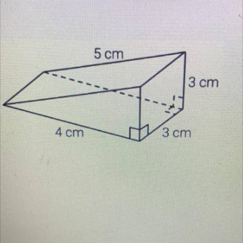 What is the volume of the triangular prism below?