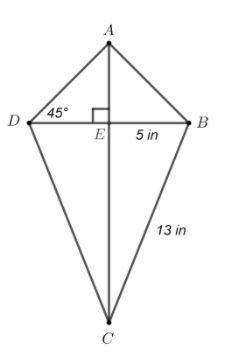 Consider the diagram of a kite. Based on the measurements, which characteristics are true regarding