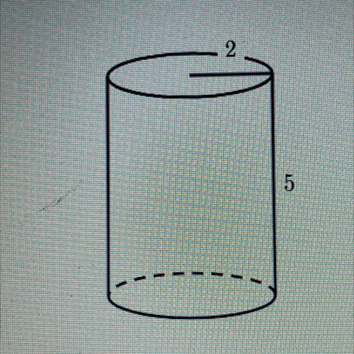 What is the volume of a cylinder with base radius 2 and height 5?

Either enter an exact answer in