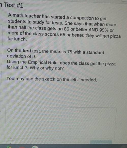 Math Test #1 T 5 X A math teacher has started a competition to get students to study for tests. She