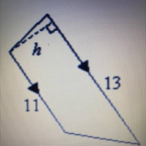 Use the following diagram. Given the area of the following trapezoid is 36 units. Find the height.