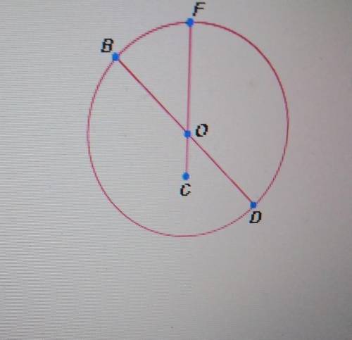 Which of the following segment is a diameter of O? A. OB B. BD C.OC D. OD​