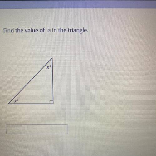 Find the value of x in the triangle.
to
to