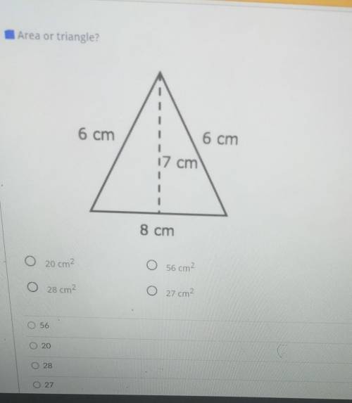 Area of a triangle what is the answer​