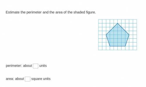 Estimate the perimeter and the area of the shaded figure.