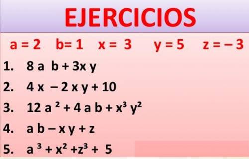 Tema: valor numérico de expresiones algebraicas

(no respondan si no saben) (una imagen de la resp